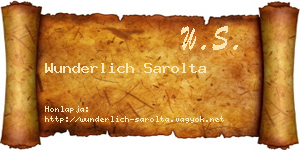 Wunderlich Sarolta névjegykártya