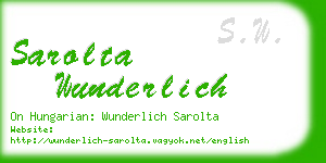 sarolta wunderlich business card